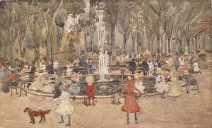 In Central Park, New York by Maurice Brazil Prendergast